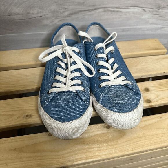 Seavees Womens Blue Needlework Jacquard Lace Up Sneakers Size 8 - Picture 3 of 7